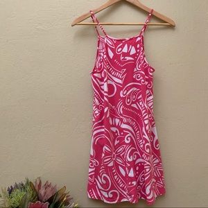 Hula Bay | Small | Cotton Pink & White Hawaiian Dress